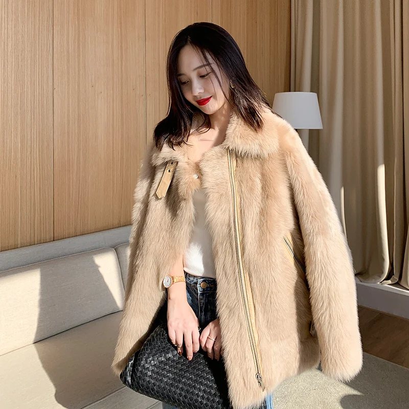 Natural Fur Coat Women Winter Sheep Shearling Real Genuine Leather Jacket Furry Luxury Manteau Femme Hiver KJ3490 | Женская одежда
