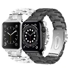 Звеньевой браслет для apple watch 40 мм, 44 мм, ремешок series 6, 5, 4, se, ремешок для iwatch se 3, 38 мм, 42 мм, пластиковый браслет для женщин и мужчин