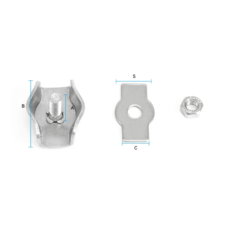 Популярный полезный 5/10x M2 M5 дуплекс зажимы Проволока из нержавеющей стали каната