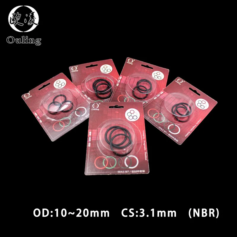 

Boxed nitrile rubber NBR sealing O-ring waterproof oil-resistant thickness CS 3.1mm OD 10/11/12/13/14/15/16/17/18/19/20mm