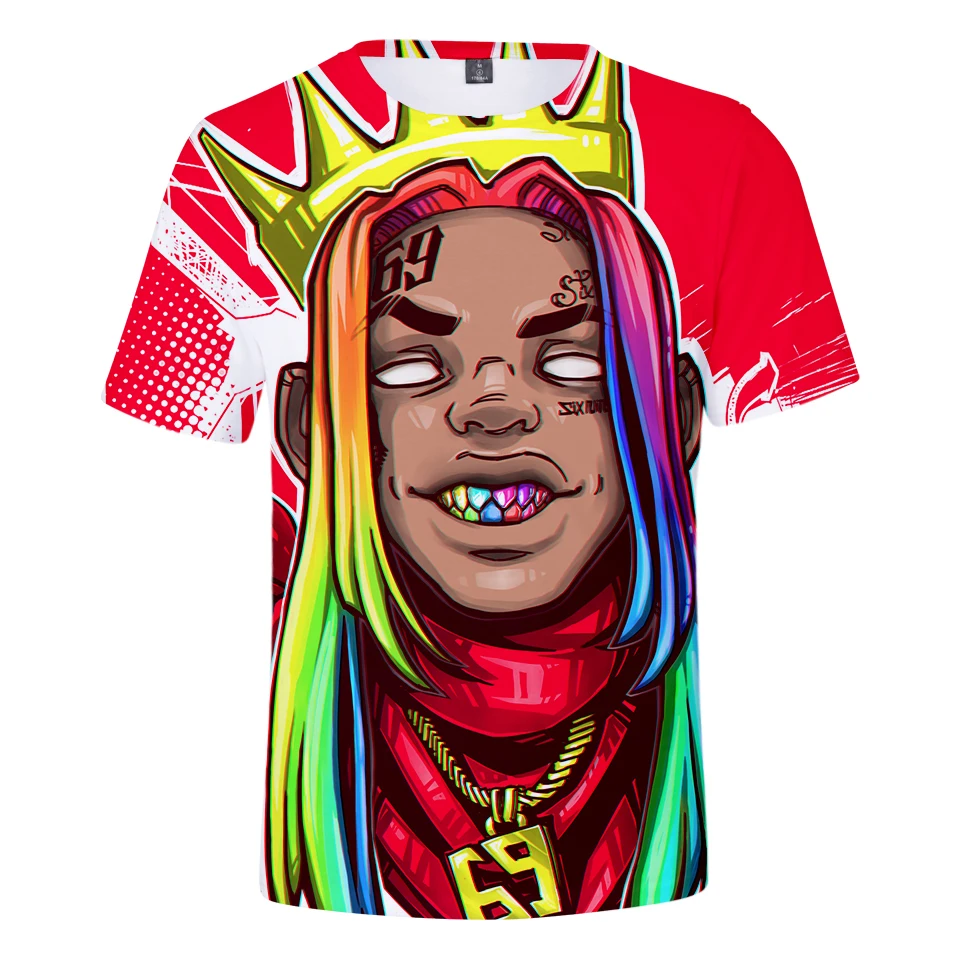 

New fashion 3D 6IX9INE casual Tees autumn winter popular men and women Harajuku T-shirt hip hop comfortable short-sleeved shirt