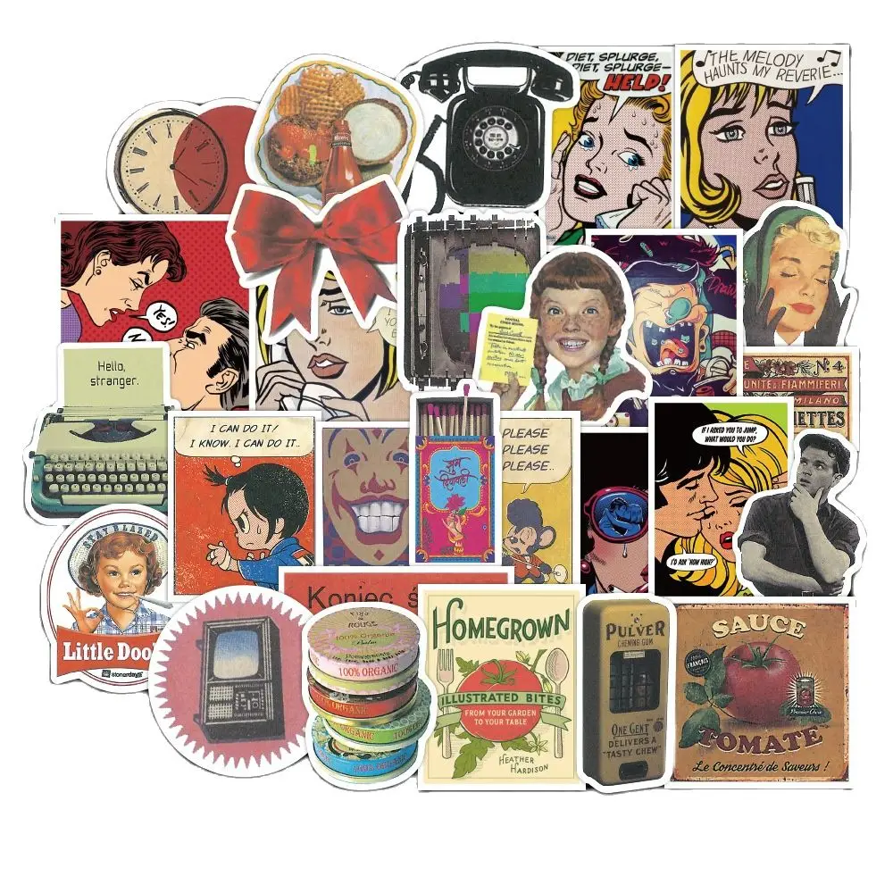 

50pcs posters cartoon graffiti Laptop Skateboards Luggage Motorcycles Phone Children's Toy Waterproof Sticker Classic Decal