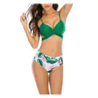 Сексуальное бикини пуш-ап, Женский комплект бикини, 2021, купальник Mujer, купальный костюм, танга с принтом листьев, пляжный купальный костюм, бикини # 3G
