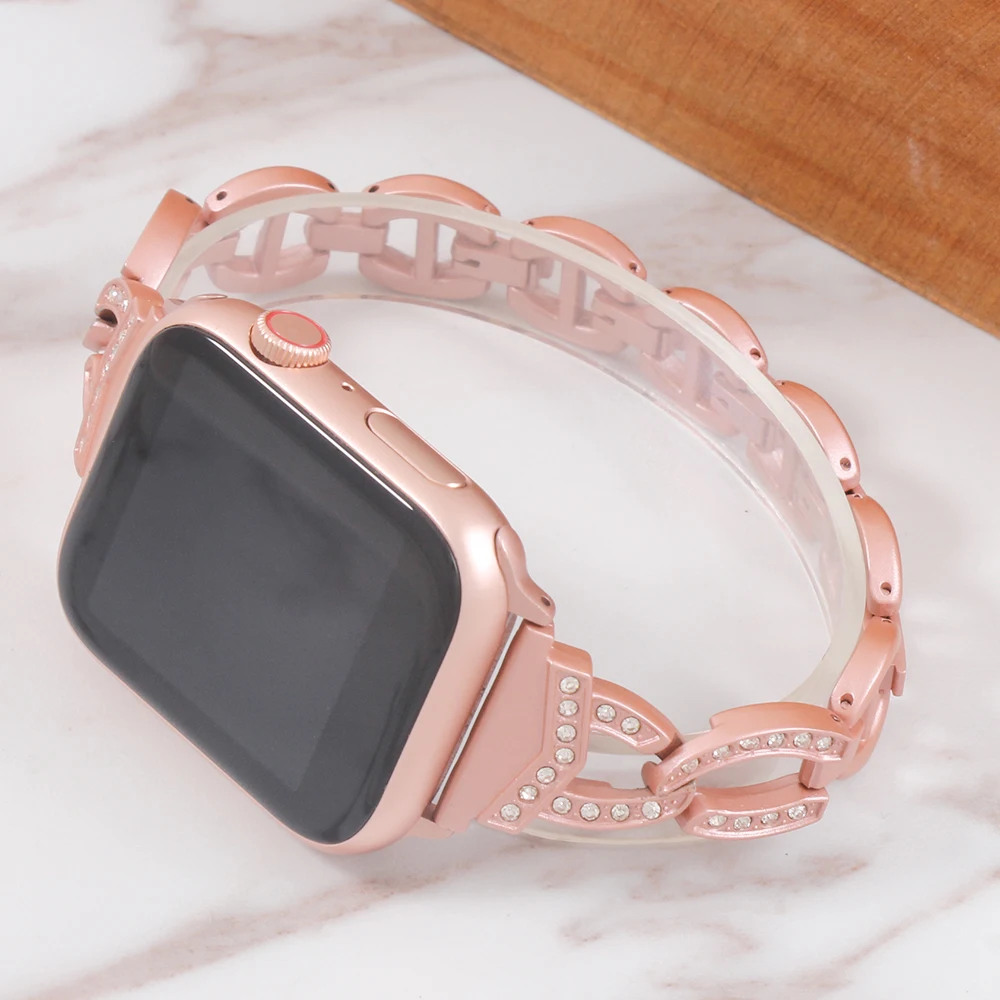 Ремешок для наручных часов Apple Watch 4 5/3/2/1 38 мм 40 женщины наручные Стразы сплав