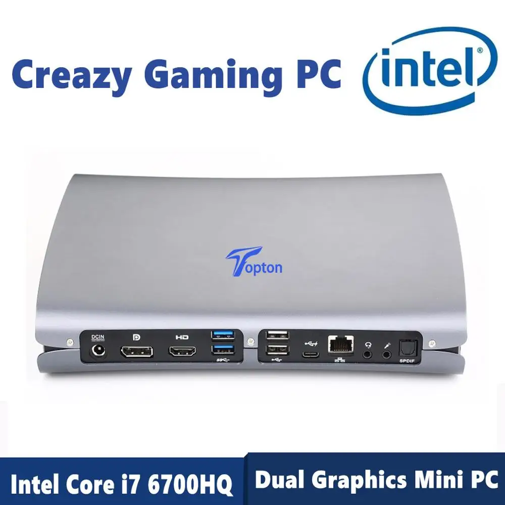 Игровой Мини ПК Ультра маленький мини настольный компьютер Intel Core i7 6700HQ процессор с выделенной картой GTX960M, HDMI, DP, type-C