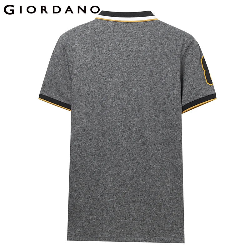 Giordano поло мужское slim fit футболка Polo с короткими рукавами и принтом рубашка груди выполнена из хлопка и спандекса рубашка поло мужская