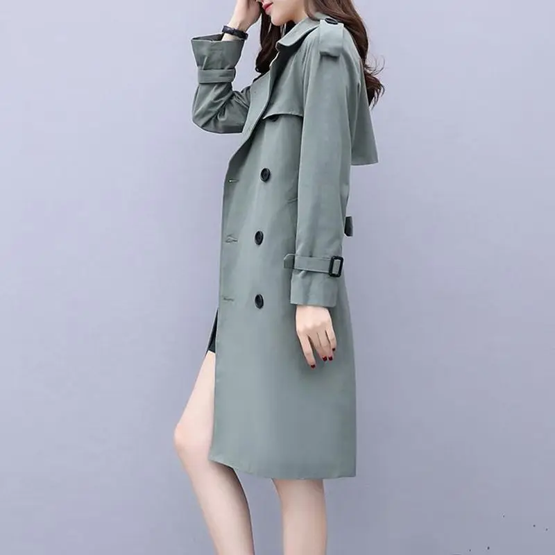 

2020 Autumn new large size women's clothing slimming all-match high-end mid-length elegant trench coat