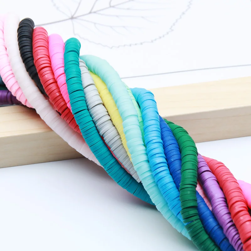 

4/6mm Flat Round Polymer Clay Beads Chip Disk Loose Spacer Beads For Jewelry Making Handmade DIY Necklace Bracelets 350pcs/Lot