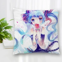 custom japanese anime girl pillow case polyester decorative pillowcases zipper pillow case pillowcase cover square 40x40cm