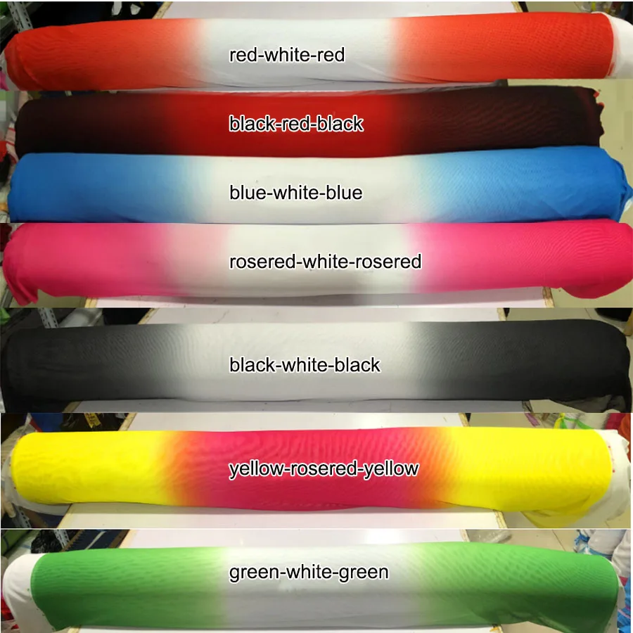 2 тона градиент эластичный спандекс сетчатая ткань Спортивная одежда Custume