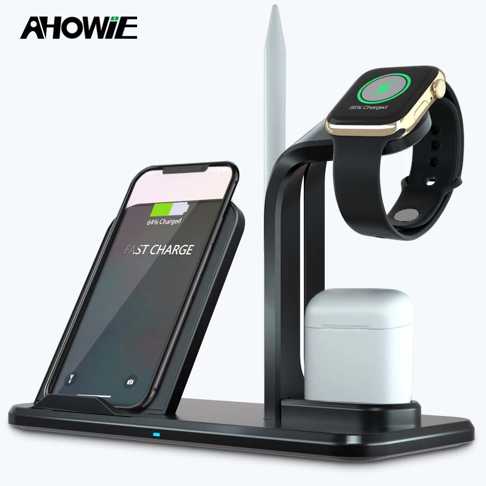Беспроводное быстрое зарядное устройство Qi 3 в 1 подставка 15 Вт для Iphone X XS Max XR 8 Plus A