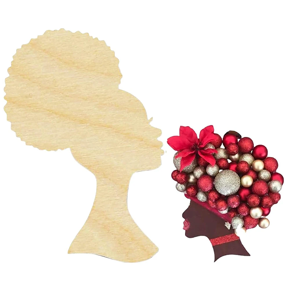 Сделай Сам голова Деревянный силуэт венок шаблон поделки черный человек