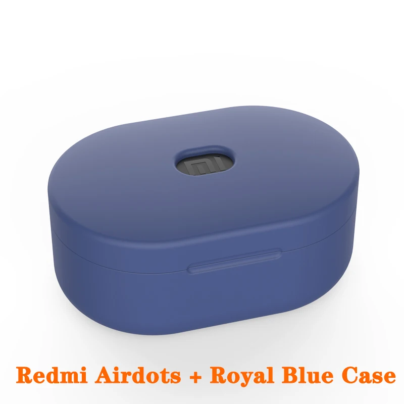BLACK and Blue case Действительно Xiao mi Red mi AirDots Bluetooth наушники mi ni True mi Беспроводные Bluetooth 5,0 наушники активные шумоподавления наушники - Цвет: BLACK and Blue case