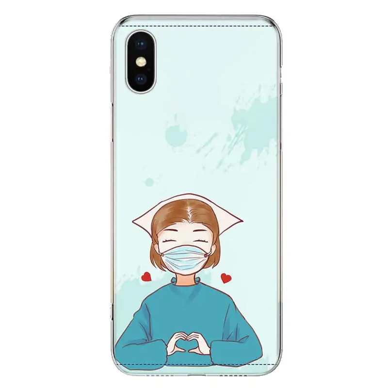 

Spain Cartoon Medicine Doctor Nurse Girl Phone Case For Apple Iphone 12 11 Mini Pro X XR XS Max 7 8 6 6S Plus 5 SE 7G 6G + Art C