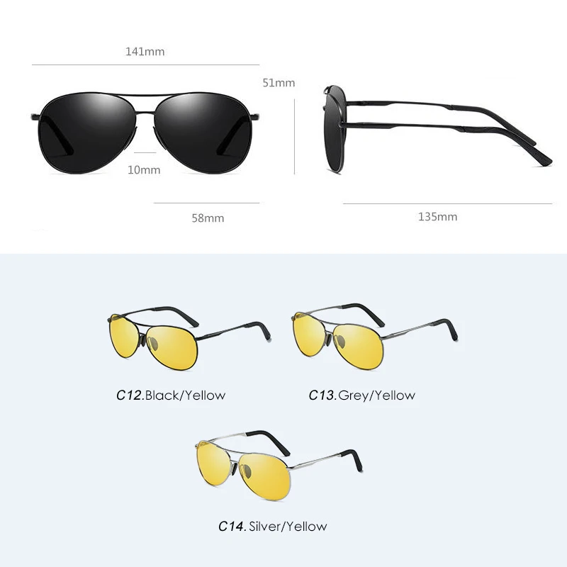 

HBK Ultralight Car Sun Visor Goggles For Driver Day Night Pilot Anti-dazzle Mirror Sun Glasses UV400 PM0152NV