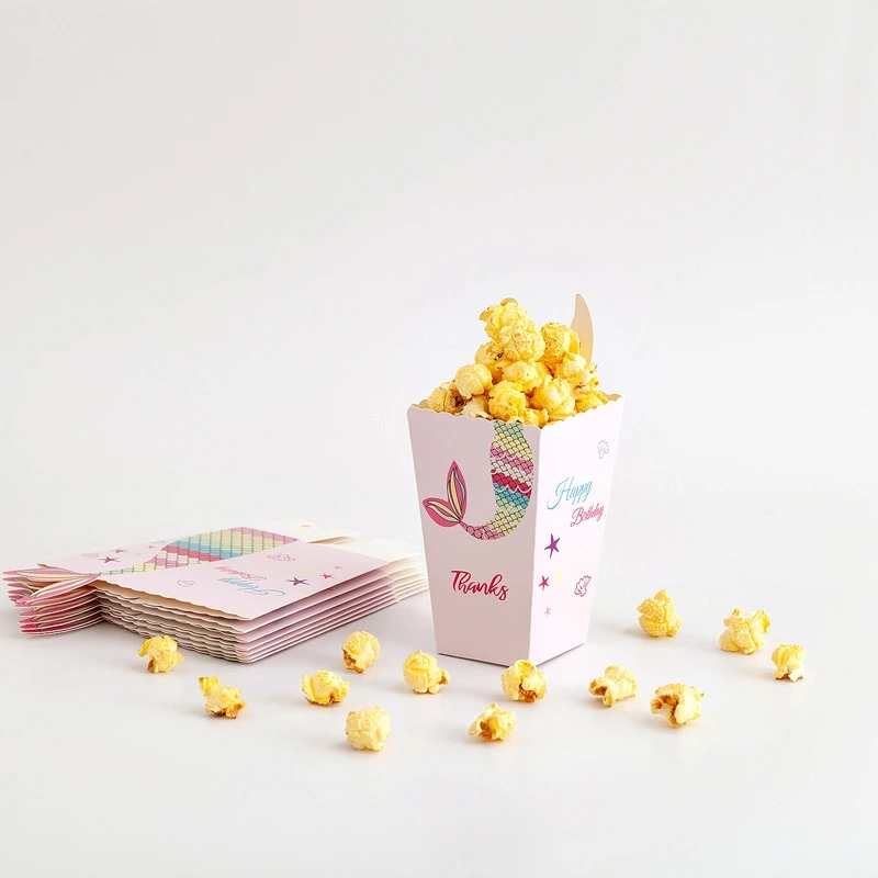 12 шт Одеяло хвост русалки Подводное царство попкорн Коробки вечерние свадебные