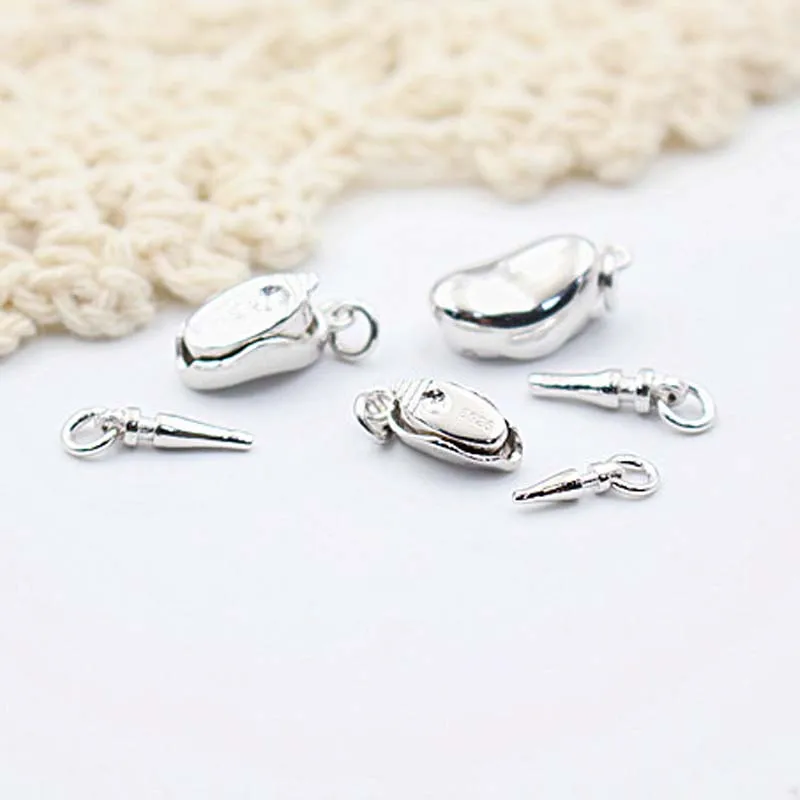 Подлинное Настоящее чистое Твердое Серебро 925 пробы Пряжка фасоль застежка