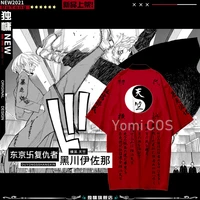 anime tokyo revengers yokohama tenjiku izana kurokawa cosplay costume red kimono haori mikey draken summer casual tee top shorts