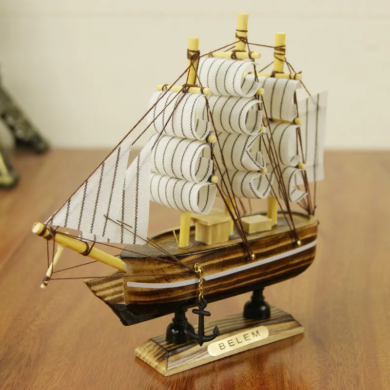 

Vintage Solid Wood Sailing Ship Desk Decoration Accessory Handicraft Miniature Decoration Birthday Gift Sailing Ship Model Decor