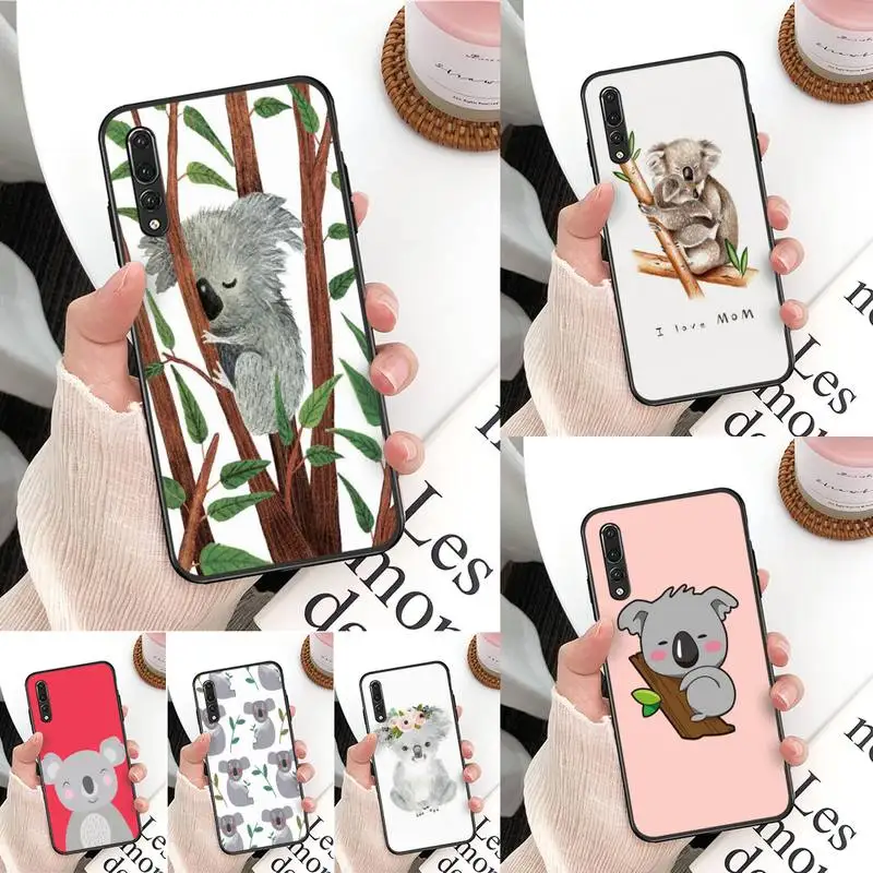 

Cute cartoon watercolor painting animal koala Phone Case For Huawei P9 P30 P10 P20 lite Plus Pro P40lite Psmart Silicone Capa