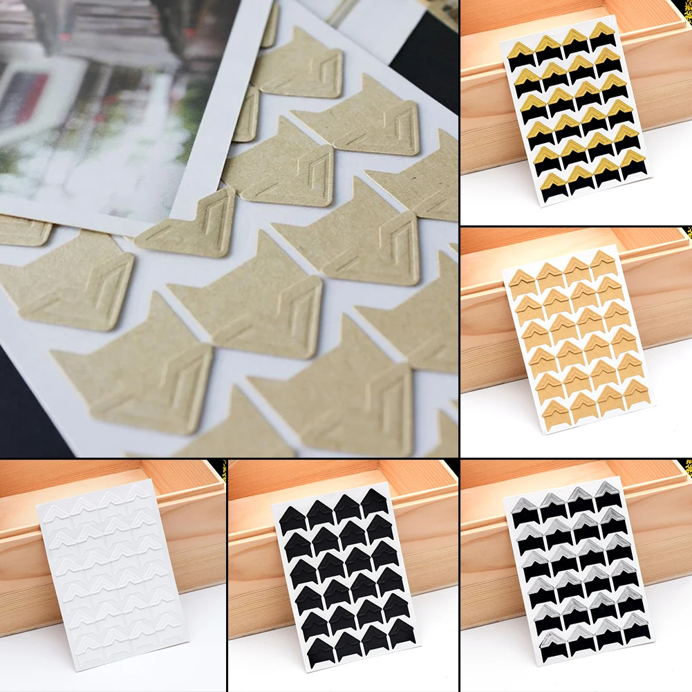 24 шт./лот DIY старинные угловые крафт бумага наклейки фотоальбомы рамка украшения
