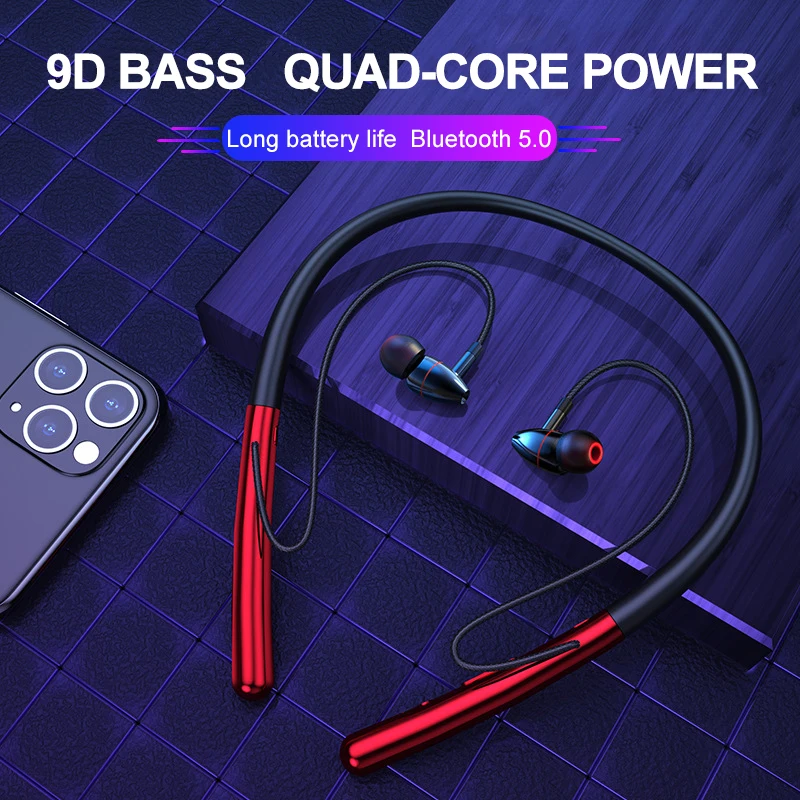 Беспроводная Спортивная гарнитура с шейным ободом наушники Bluetooth 5 0 CVC