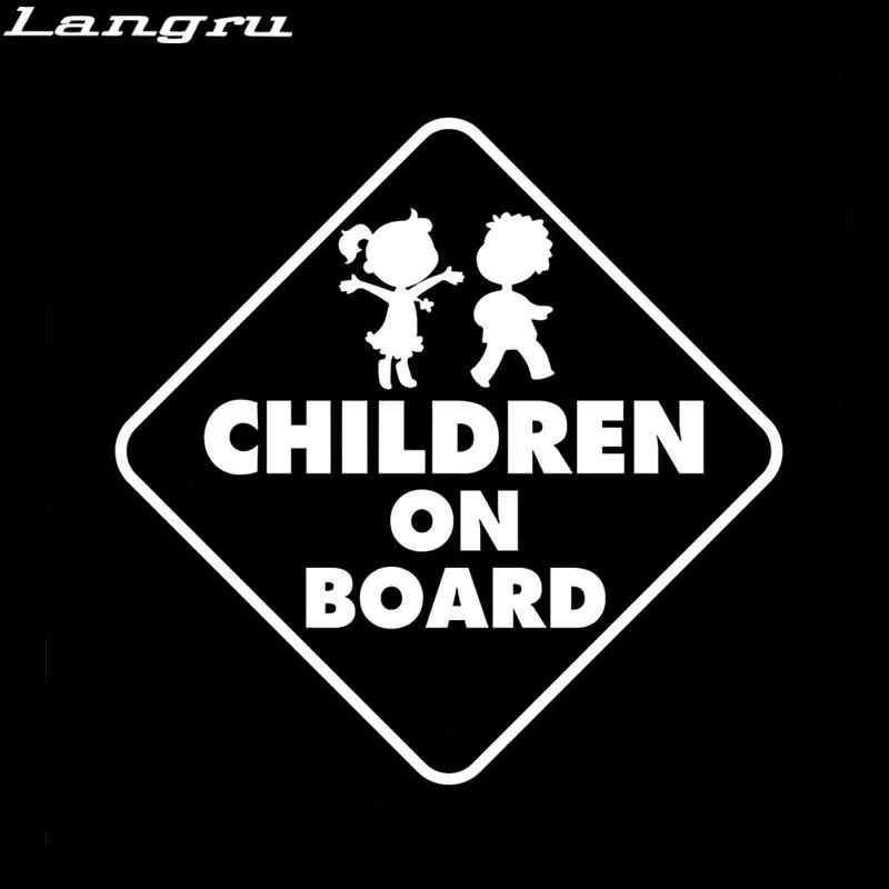 Langru 15*15 см дети на борту милые девушки и мальчик автомобиль стикер виниловая