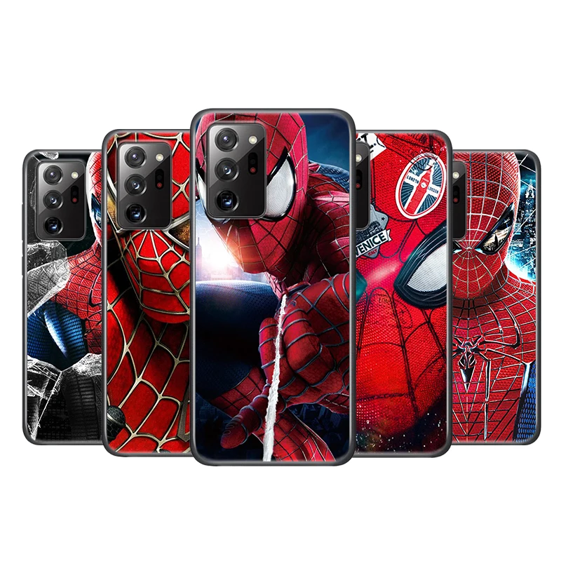 

Hero Spiderman Marvel for Samsung Note 20 Ultra Plus 10 9 8 F52 M62 M60 M31 M02 Core Silicone Soft Black Phone Case