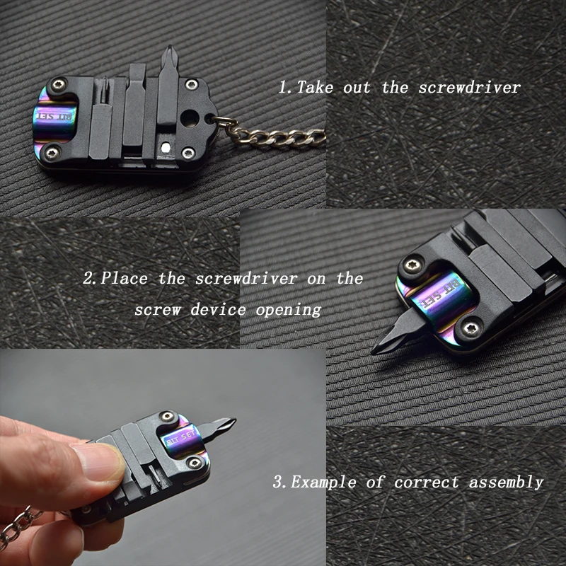 Мультитул EDC мини-нож с брелоком отвертка бита складной нож инструменты из