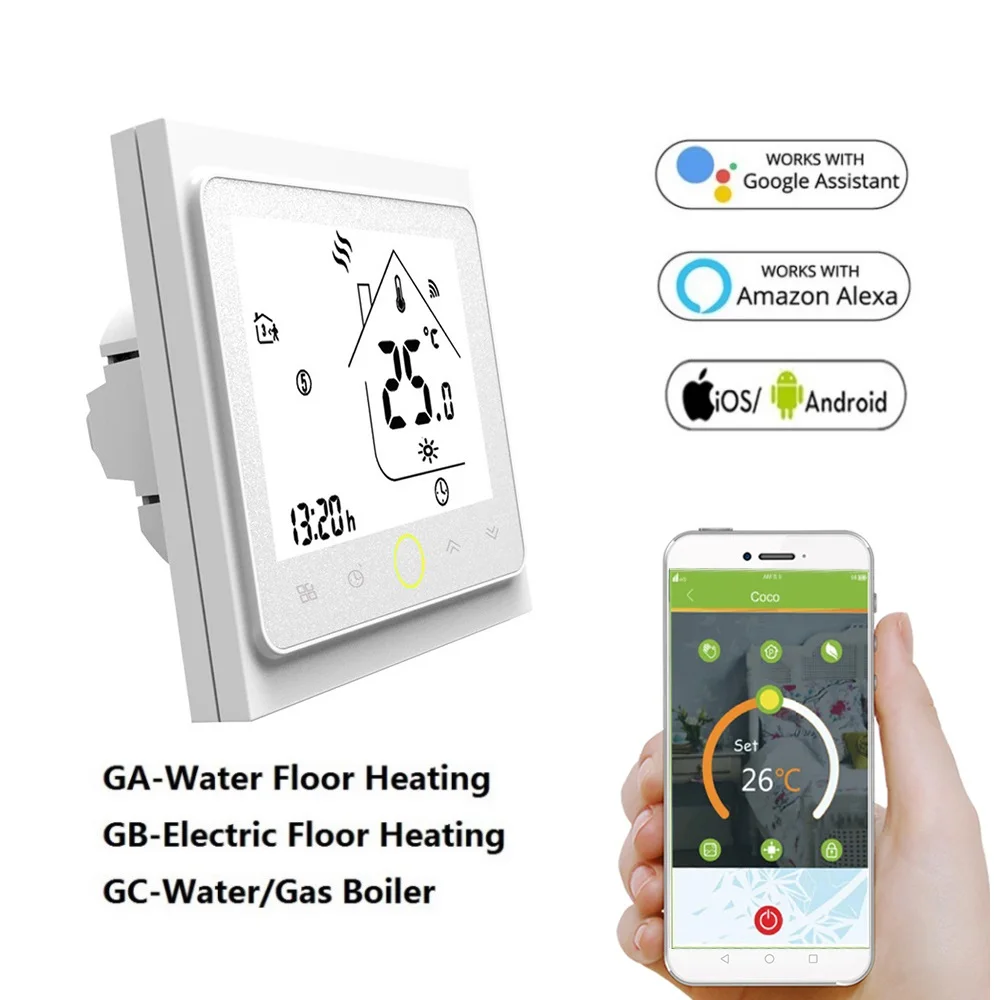 Термостат для электрического подогрева пола/воды/газового котла Wi Fi 110 В 120 220