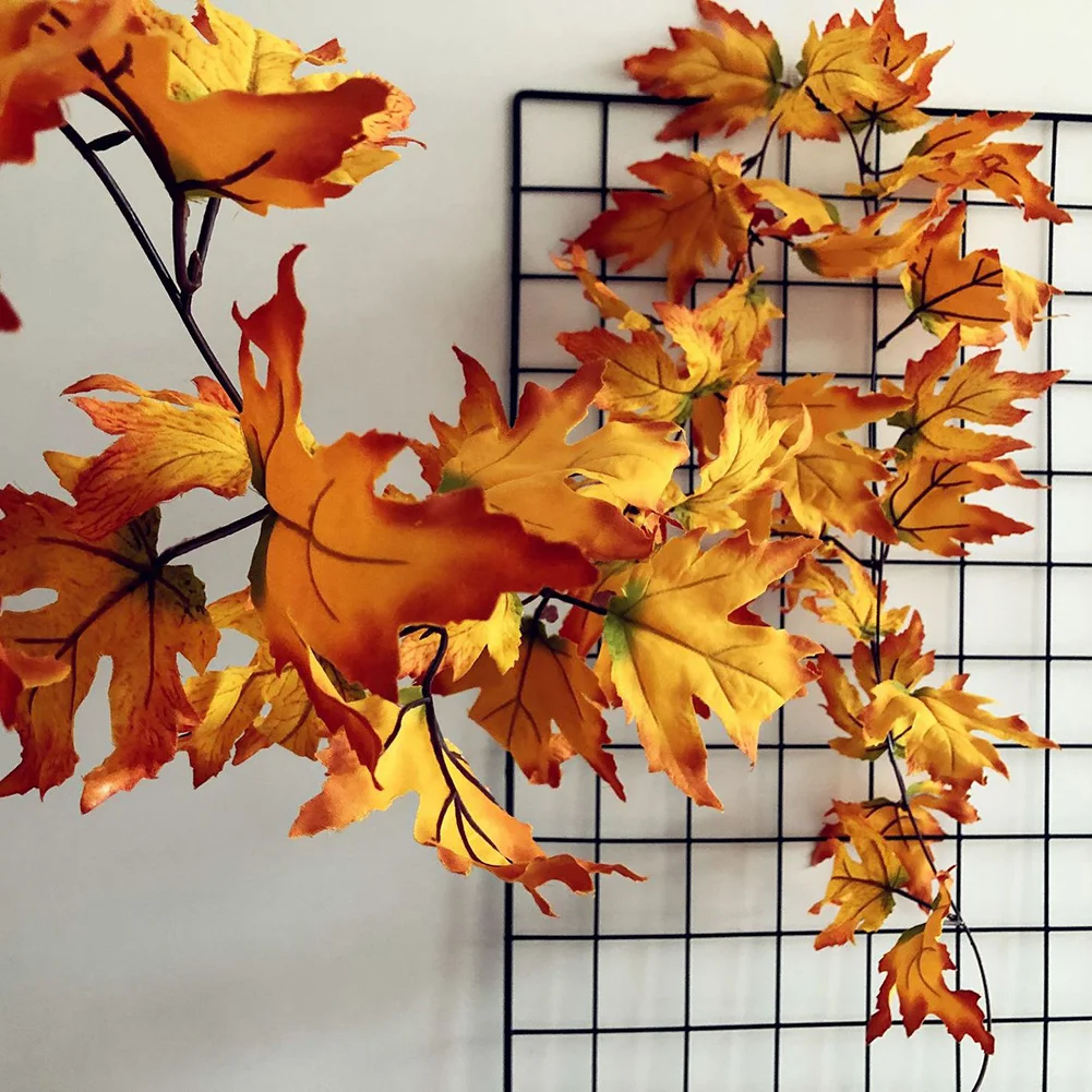 Рождественская подвесная дверь из красного ротанга в виде кленового листа