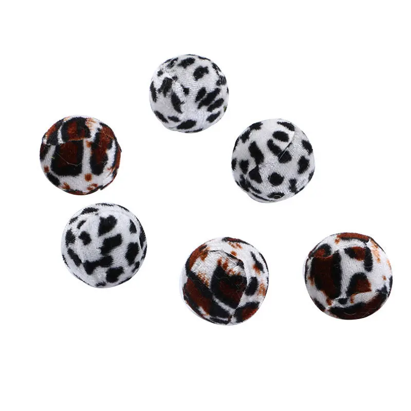 Cat Self-excited Toy Interactive Leopard Print Cloth Ball Play Plush Training Attract Entertain Pet Supply | Дом и сад