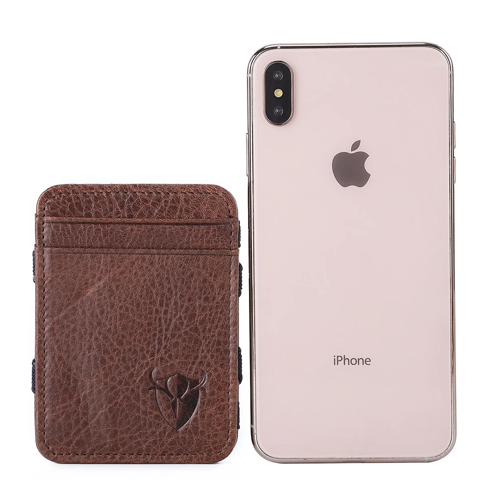 The New Brand Men's Genuine Leather Magic Wallet Money Clips Thin Clutch Bus Card Bag For Women Small Cash Holder Slim Man Purse | Багаж и