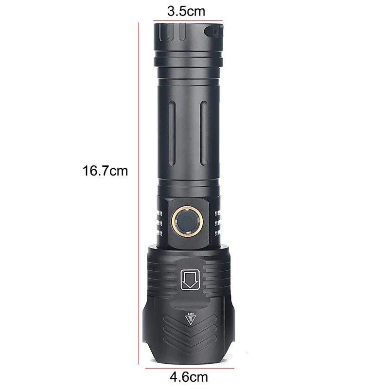 

P90 Strong Light Flashlight 5 Speed Telescopic Focusing Flashlight LED Outdoor Waterproof USB Rechargeable High-Power Flashlight