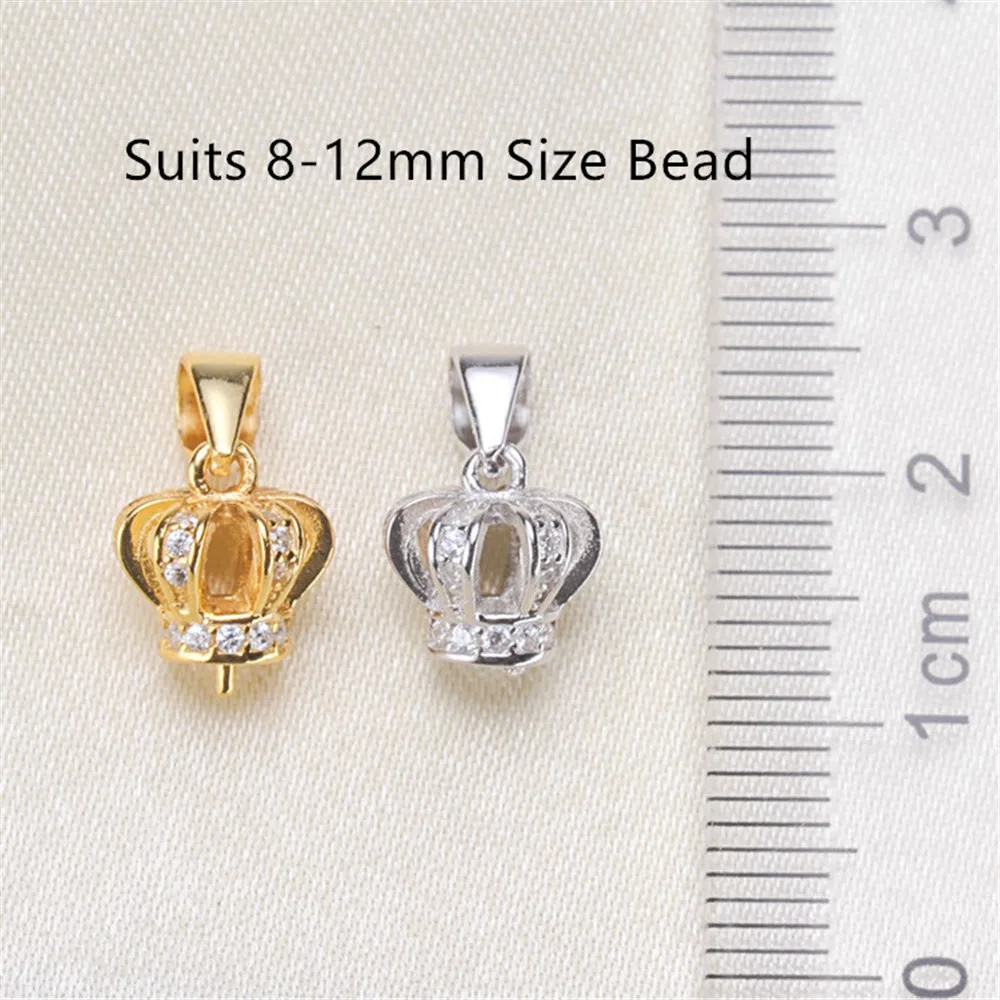 

Circle Pendant Hat Holder S925 Sterling Silver Pearl Pendant Settings Women DIY Handmade Jewelry Findings No Pearl No Chain