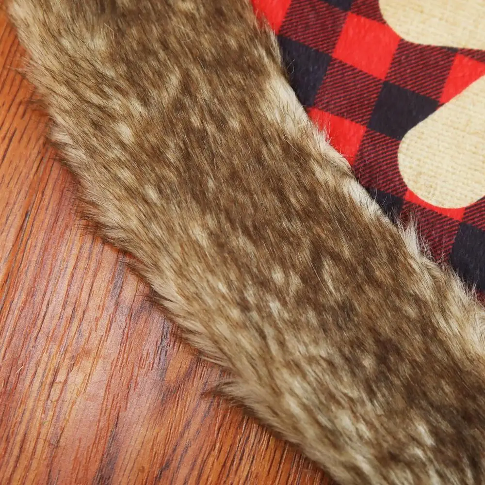 Рождественская елка со снежинками юбка диаметром 90 см красная клетчатая для елки