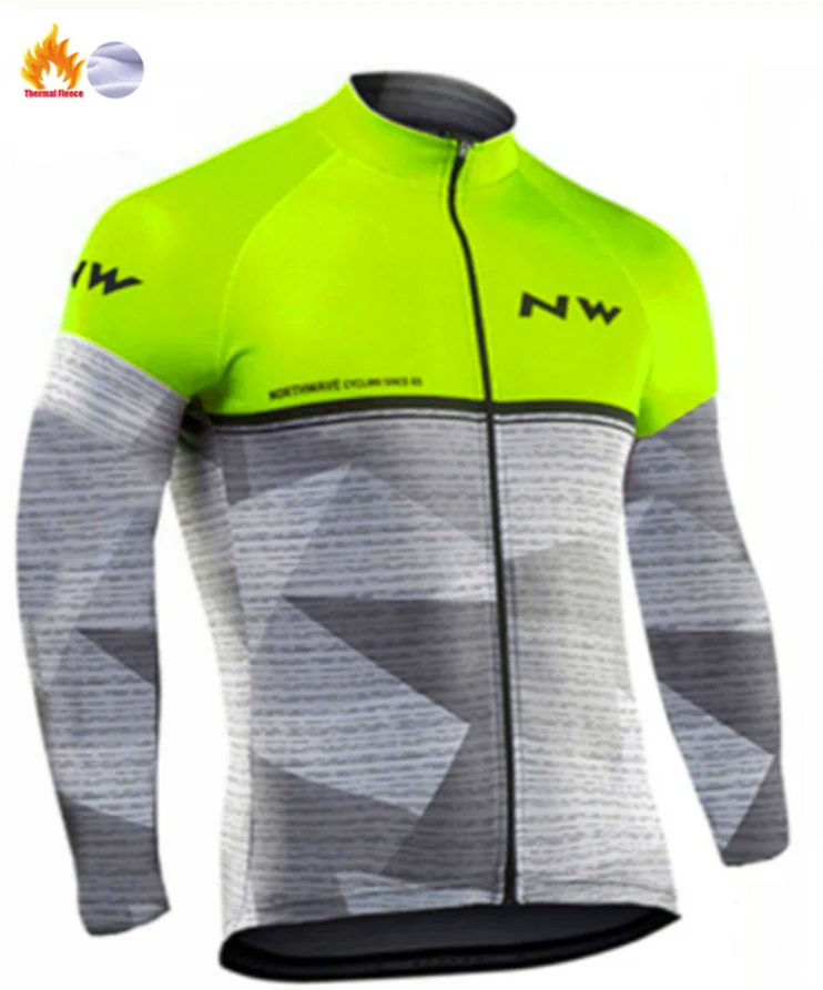 NW зимняя велосипедная Джерси Pro Team Ropa Ciclismo Hombre флисовый комплект для велоспорта MTB Одежда для велоспорта Northwave комплект для велоспорта с нагрудником и штанами - Цвет: Winter Jersey