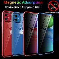 360full protection magnetic case for iphone13 12 11 pro xs max 7 8 plus xr x se2020 double sided glass adsorption privacy cover