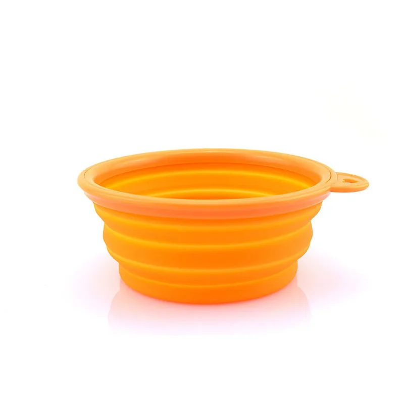 Orange Складная миска для собак, собак, кошек, контейнер для корма, складная миска для собак, водное блюдо, кормушка, переносная водяная чаша для домашних собак, кошек - Цвет: Orange