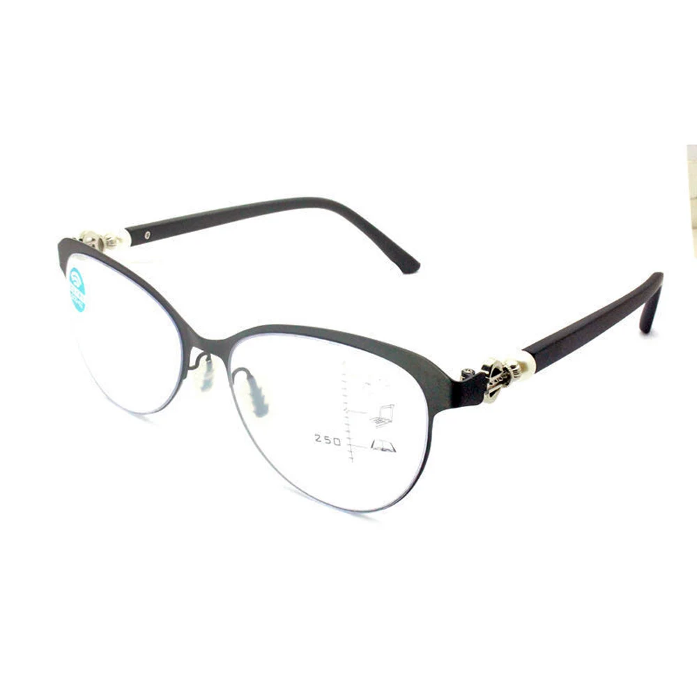 

Women Hlaf-Rim Ultralight Intelligent See Near and Far Progressive Multifocal Reading Glasses +1 +1.5 +2 +2.5 +3 +3.5 +4