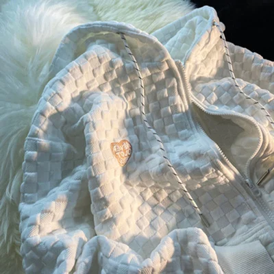 Свитер кардиган пальто с длинными рукавами модный клетчатый для ванной комнаты |