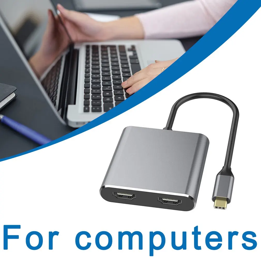 

HDMI Type C Adapter 4K C To Dual HDMI USB 3.0 Cable Charge Port Converter For MacBook For Samsung Dex Galaxy
