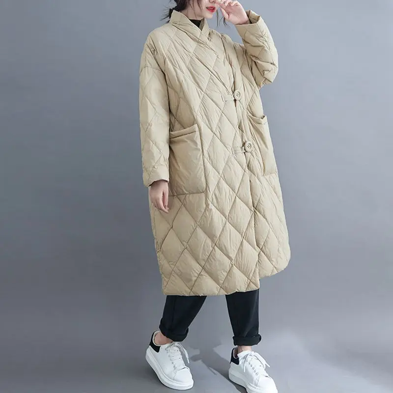 Зимняя женская длинная куртка размер 8XL 120 кг теплая Женская легкая пуховые парки