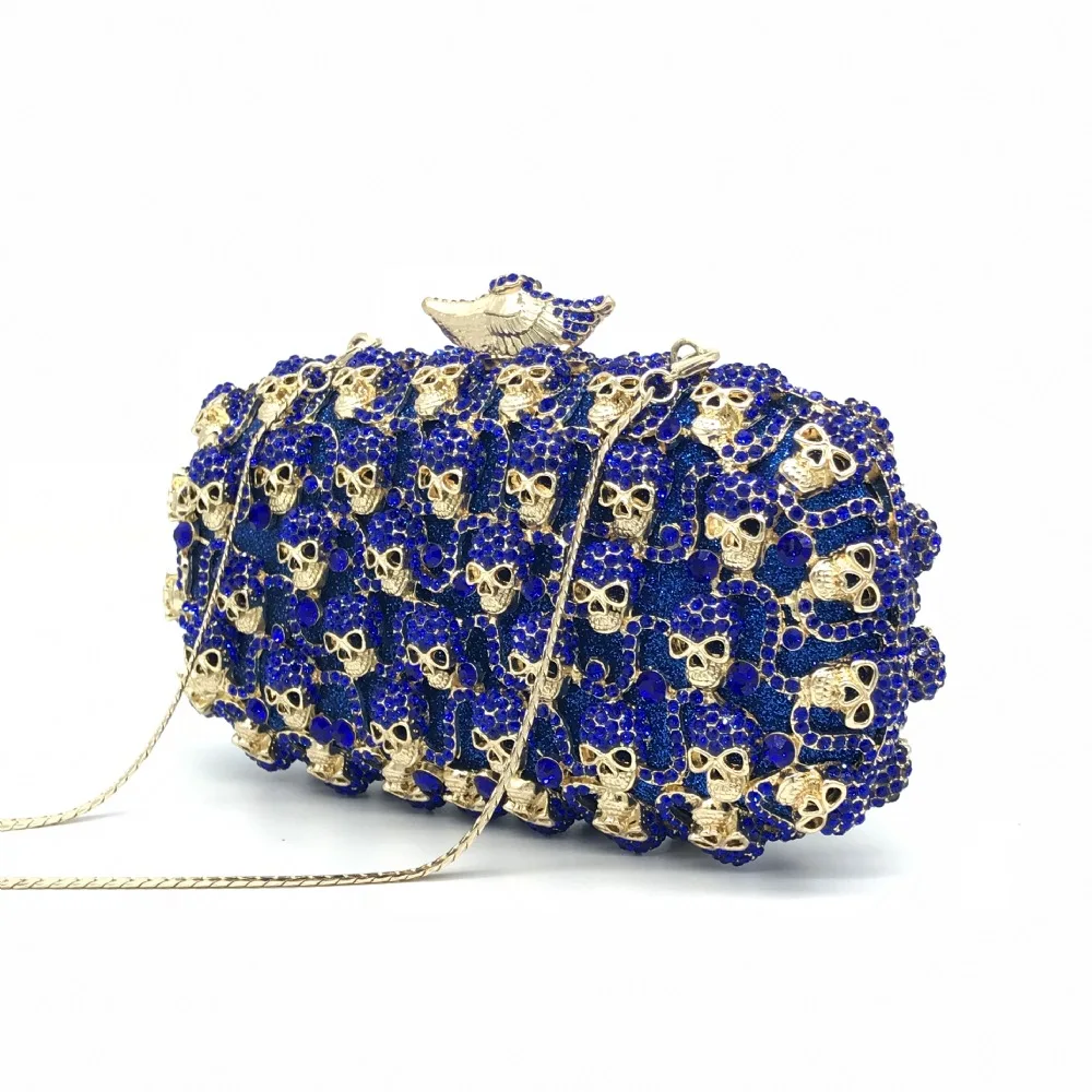 Женские вечерние сумки и клатчи XIYUAN blue Skull свадебные сумочки-клатчи из металла