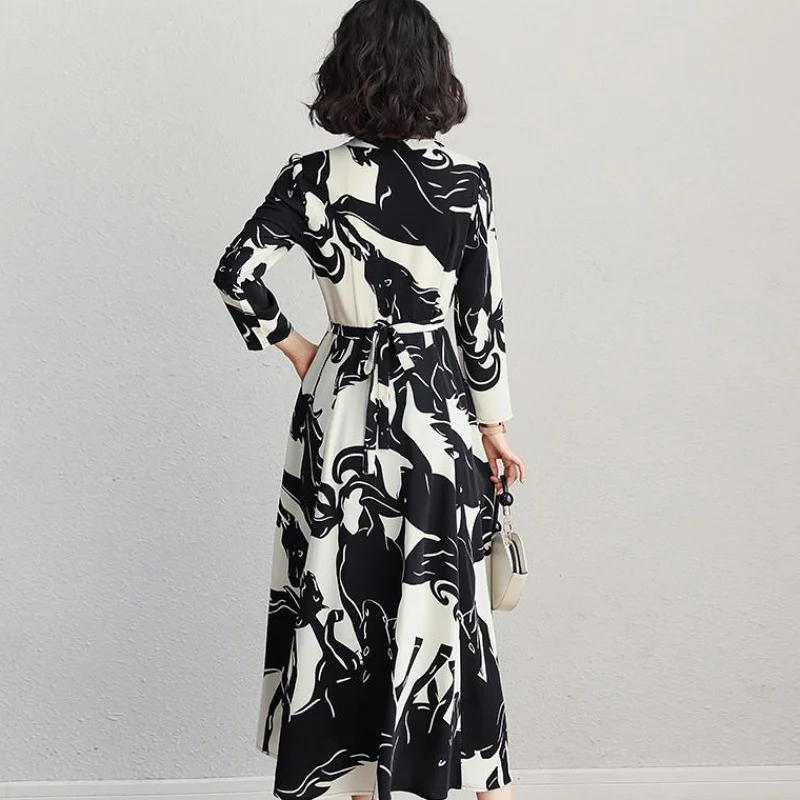 Женское платье-трапеция с цветочным принтом Timis Li повседневное длинное платье