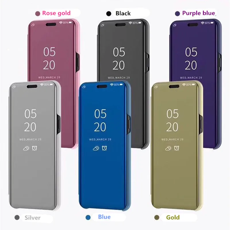 Умный зеркальный чехол для OPPO Realme 5 pro 2 3 X Lite, Роскошный кожаный флип-чехол с подставкой для F5 F7 F9 F11 A83 A3 S A7 A5 A9, чехол