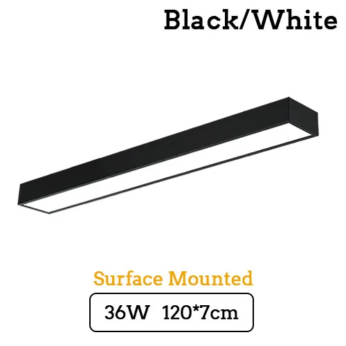 120x7cm 36W Surface Светодиодный потолочный светильник в современном стиле с регулируемой яркостью, прямоугольные промышленные светильники раскачивающиеся на ветру, светильник для спальни, гостиной, офиса, светильник s - Цвет корпуса: 120x7cm 36W Surface