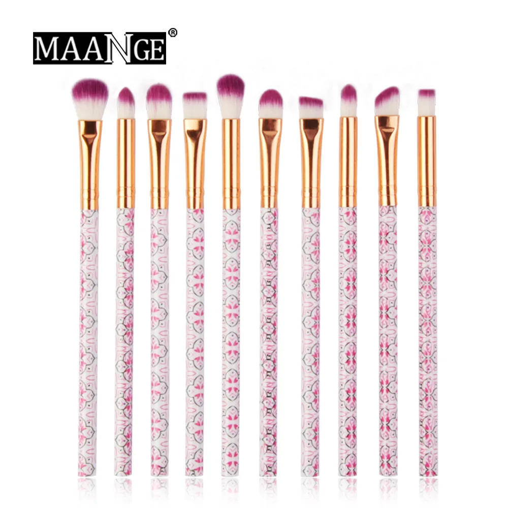 Makeup Brush Set Tools Professional Marble Eyeshadow Lip Eyeliner Blush Face Brushes Wholesale Pro 10 Pcs 1set | Красота и здоровье