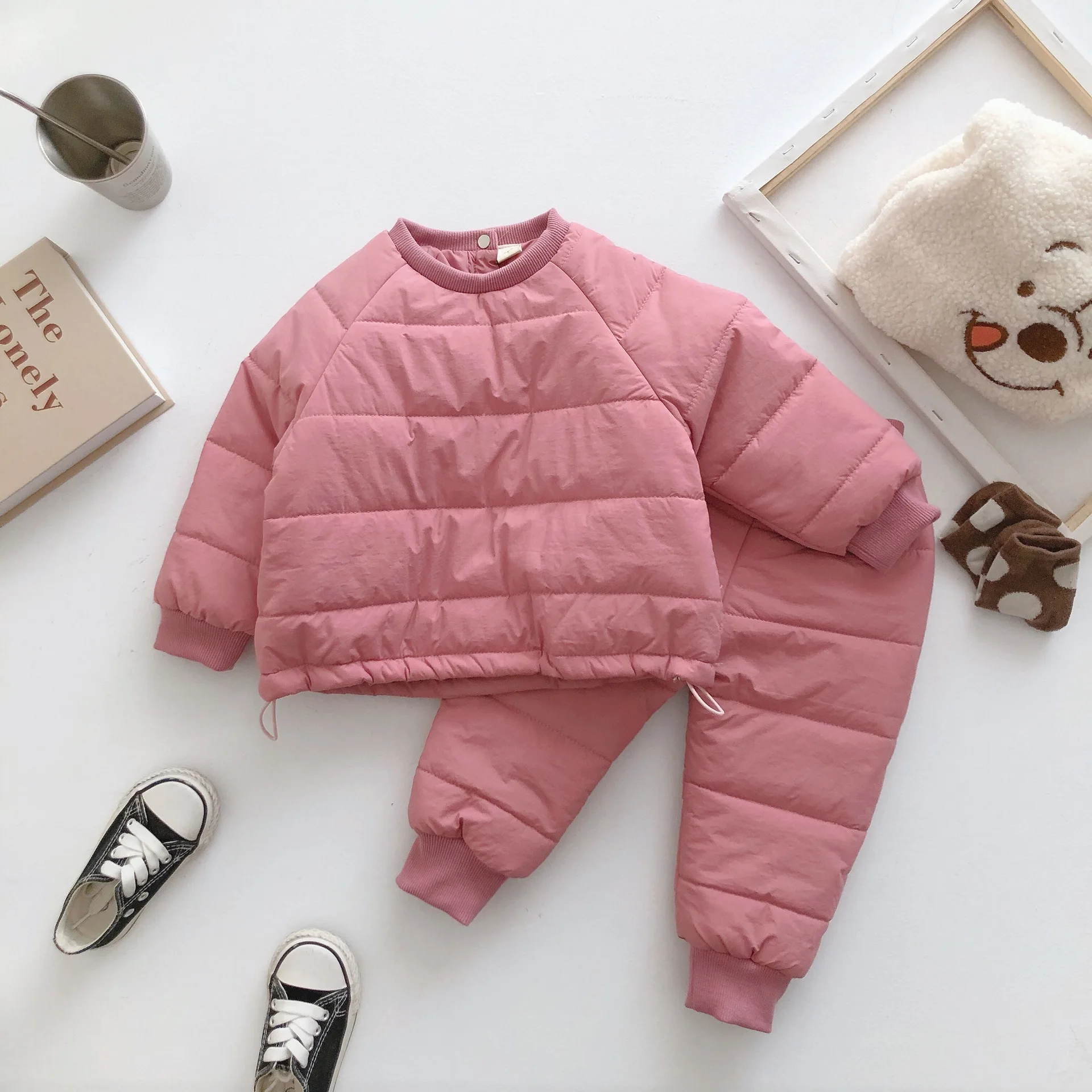 Зимнее Новое поступление комплекты одежды в Корейском стиле утепленное