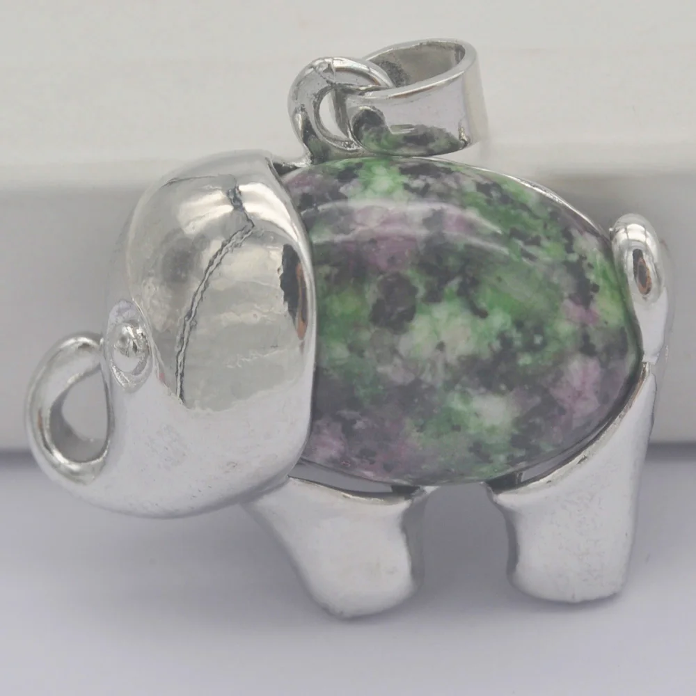 Красный зеленый подвеска с драгоценным камнем слон животное ювелирные изделия